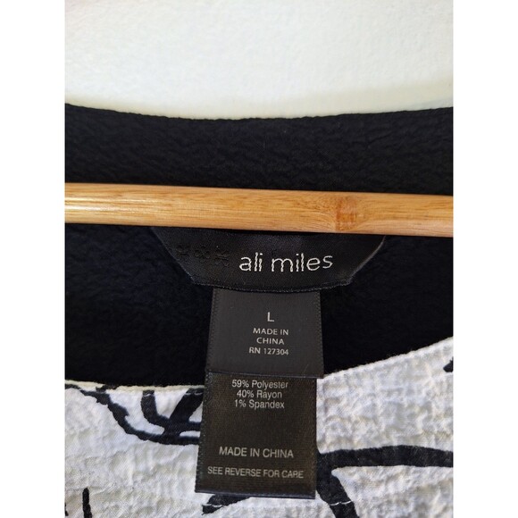 ALI MILES Gauze Cotton Geometric Art To Wear Top Womens Large Abstract Lagenlook - Picture 3 of 9